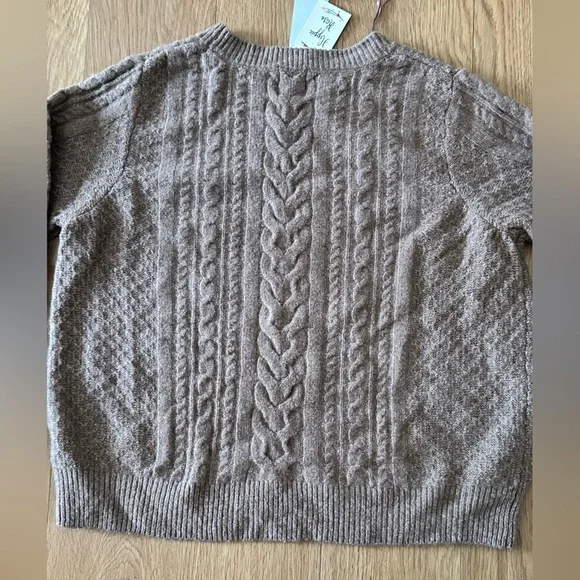 Macy’s Hippie Rose Cable Knit brown Sweater NWT - Picture 4 of 6